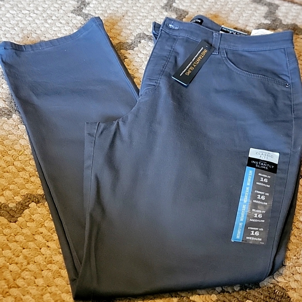 Woman's size 16 relaxed fit, straight leg, high rise, instantly slims